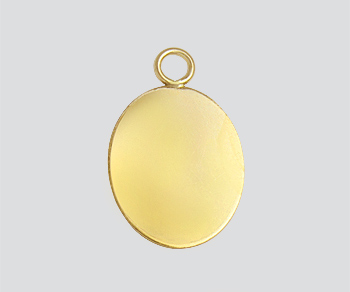 Gold Filled Charm Flat Oval 10x8mm alt=