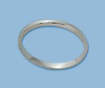 14K Wedding Band 2mm (.040) Size 11 White Gold alt=