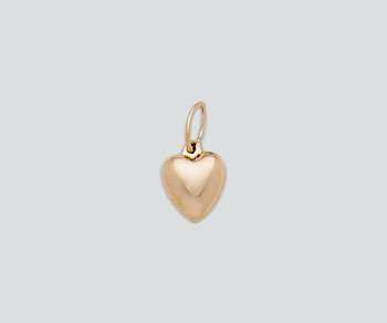 Gold Filled Charm Puffy Heart 7mm Wholesale | Jewelry Findings