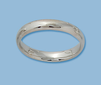14K Wedding Band Comfort Fit 3mm (.060) Size 5 White Gold alt=