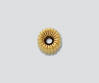 Gold Filled Corrugated Roundel 7 mm alt=