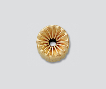 Gold Filled Corrugated Roundel 9 mm alt=