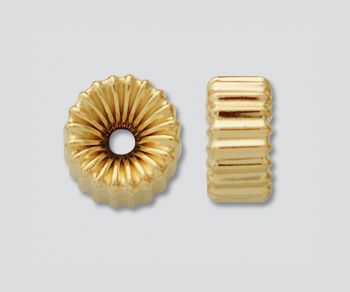 Gold Filled Corrugated Roundel 10 mm alt=
