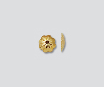 14K Bead Caps Flower 4.5mm alt=