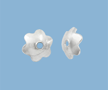 Sterling Silver Bead Cap Flower 6mm alt=