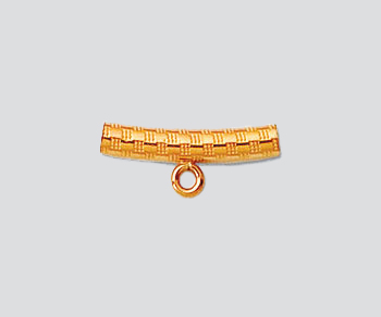 Gold Filled Curved Tube w/Pattern 2x13mm w/ 1 Ring alt=