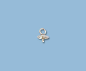 14K Pearl Drop 4mm Pad / Peg White Gold alt=