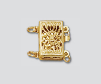 14K Clasp 2 Strand 7.45x10.45mm alt=