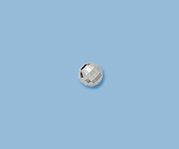 14K Mirror Beads 4mm White Gold alt=