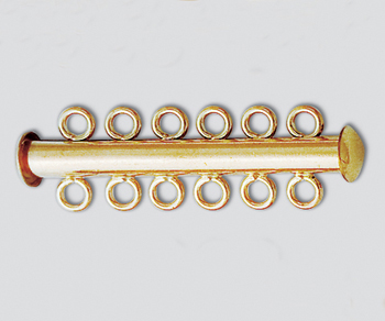 Gold Filled Tube/Bar Clasp 6 Strand 36mm alt=
