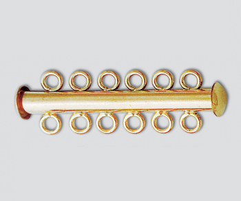 Gold Filled Tube/Bar Magnetic Clasp 6 Strand 36mm alt=