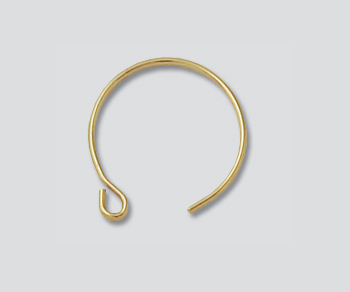 14K Shepherd Hook Wire Circle 14mm alt=