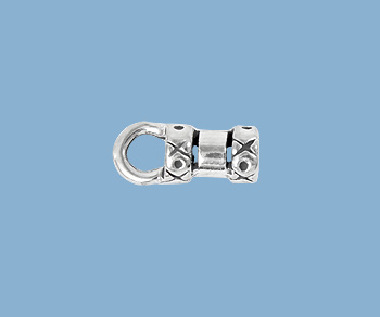 Sterling Silver Fancy End Cap 2mm alt=