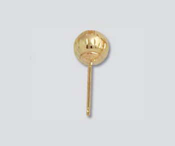 14K Ball Earring Diamond Cut 6mm alt=