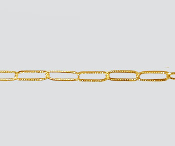 Gold Filled Drawn Cable Chain w/Lines 5.2 x 2mm alt=