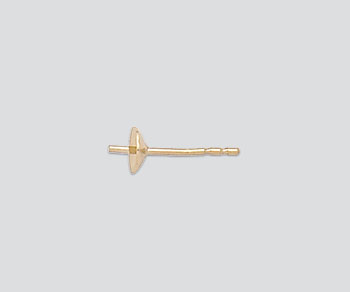 Gold Filled Pin Pad 4mm Cup w/Peg & Double Notch Post alt=