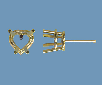 14K Cast Earring Heart 4x4mm alt=