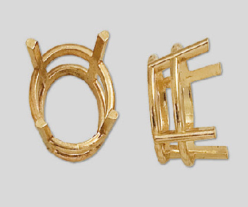 14k Cast Setting Oval 9x7mm alt=