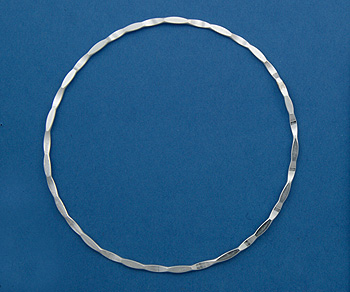 Silver Filled Bangle Hammered 72mm alt=