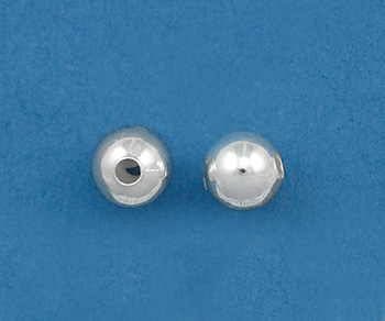 Silver Plated Brass Beads 5mm alt=