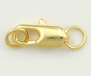 Gold Plated Brass Lobster Clasp Rectangular 12x5mm alt=