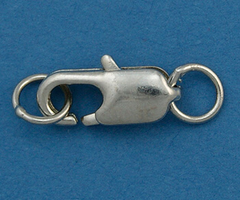 Imitation Rhodium Plated Brass Lobster Clasp 12x5mm alt=