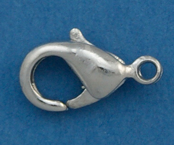 Imitation Rhodium Plated Brass Lobster Clasp Oval 10x6mm alt=