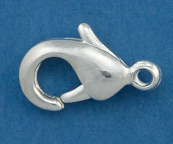 Silver Plated Brass Lobster Clasp Oval 10x6mm alt=