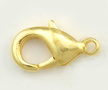 Gold Plated Brass Lobster Clasps Oval 12x7mm alt=