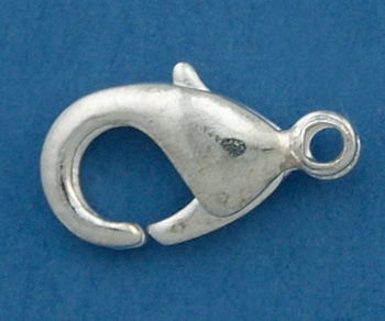 Silver Plated Brass Lobster Clasp Oval 12x7mm alt=
