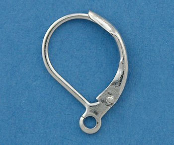 Imitation Rhodium Plated Brass Lever Backs 10.5x13mm alt=