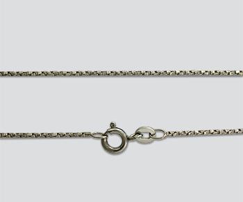 Brass Twisted Box Chain (Oxidized) 1.2mm 18 inch alt=