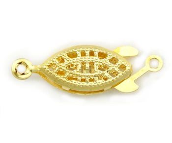 Gold Plated Brass Fish Hook Clasp 13x7mm alt=