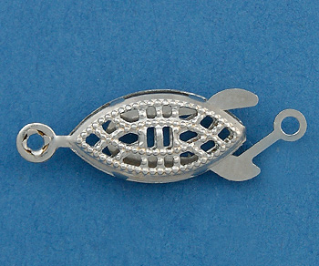 Imitation Rhodium Plated Brass Fish Hook Clasp 13x7mm alt=