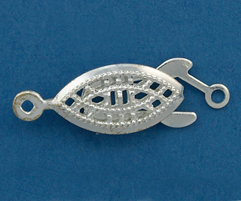 Silver Plated Brass Fish Hook Clasp 13x7mm alt=