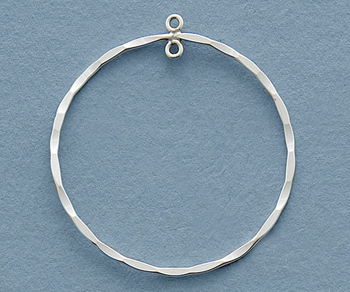 Silver Filled Chandelier Components Hammered Round 34mm alt=