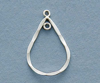 Silver Filled Chandelier Components Hammered Teardrop 21x15mm alt=