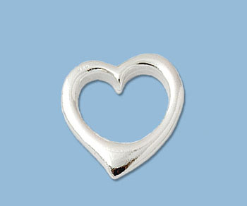 Sterling Silver Charm Floating Heart 17.3x15.5mm alt=