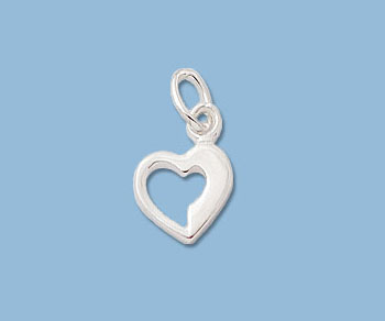 Sterling Silver Charm Heart 8mm alt=
