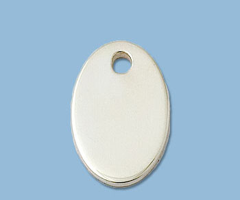 Sterling Silver Charm Flat Oval 17.5x12.5mm 16ga. alt=