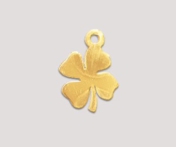 Gold Plated over Silver Charm Clover 9mm alt=