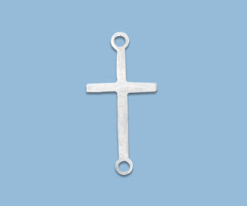 Sterling Silver Charm Sideway Cross 8.5x17mm alt=