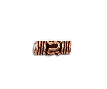 Copper Oxidized Bali Style Tube 5x11mm alt=