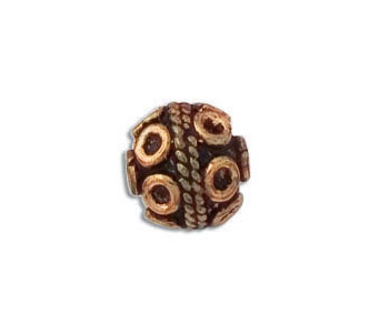 Copper Oxidized Bali Style Bead 8mm alt=