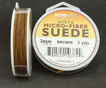 Ultra Micro-Fiber Suede BROWN 2mm 3 yds. Spool alt=